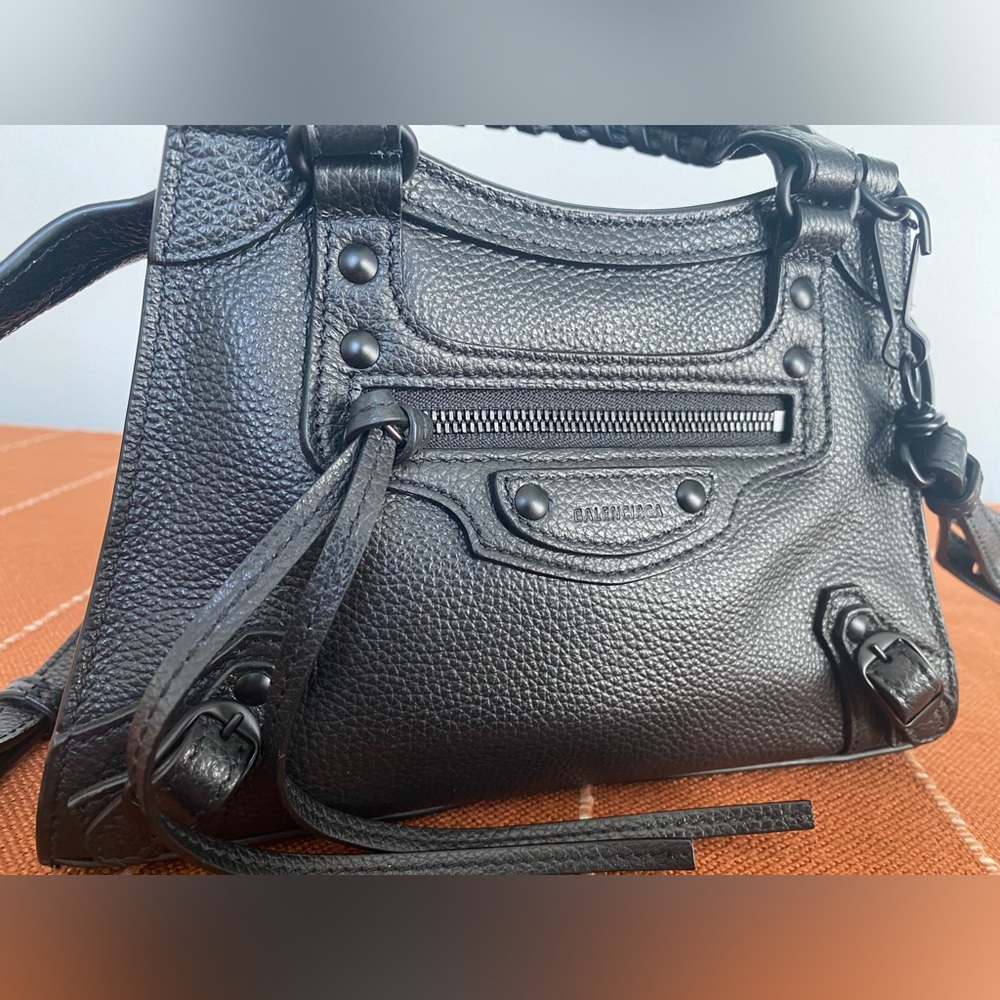 Balenciaga Neo Classic City Mini Pebbled Leather Satchel Bag